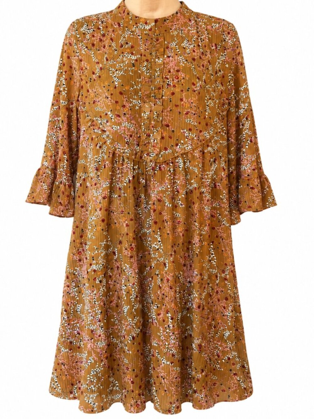MU YI STYLEWE Ditzy Floral 3/4 Sleeve Crepe Dress Size 8 NWT